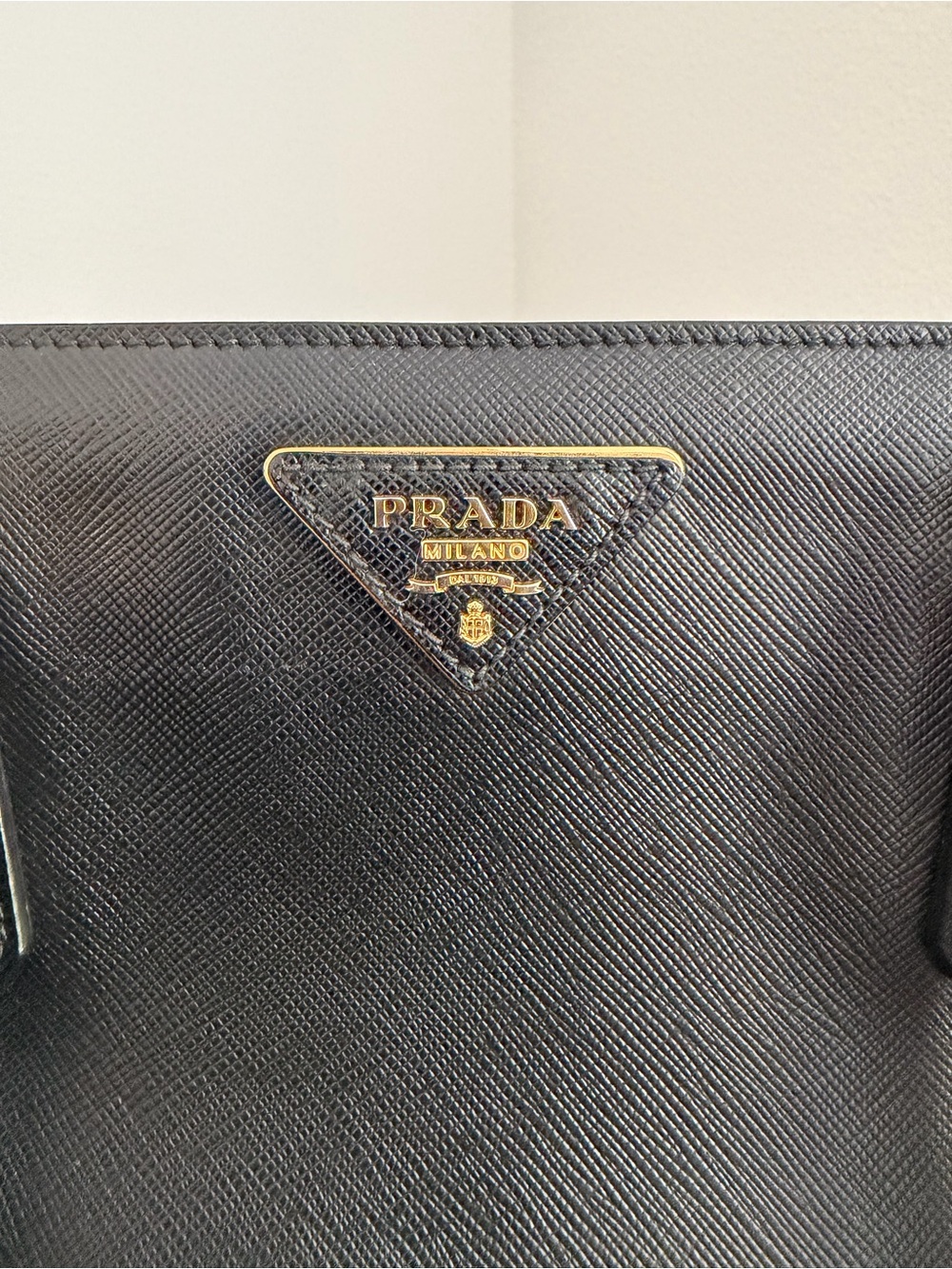 Prada Black Saffiano Leather Killer Bag with Gold Hardware - Pre-Loved - Picture 3 of 15